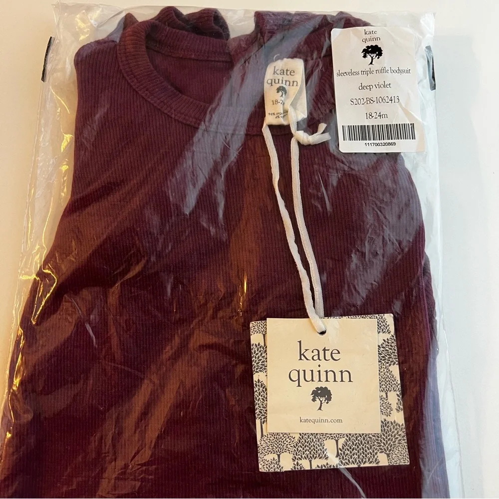 NWT Kate Quinn deep violet triple ruffle bodysuit size 18-24 months - Picture 11 of 11